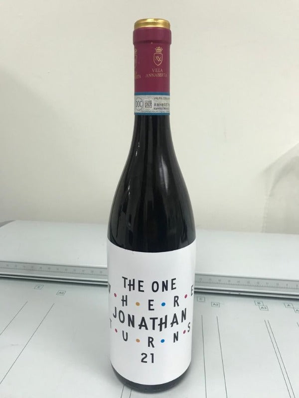 printed wine bottle